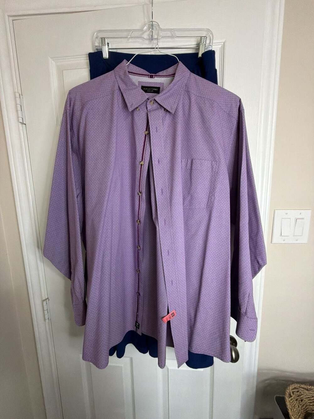 Ariat Men's Purple Patterned Long Sleeve Button Down Shirt